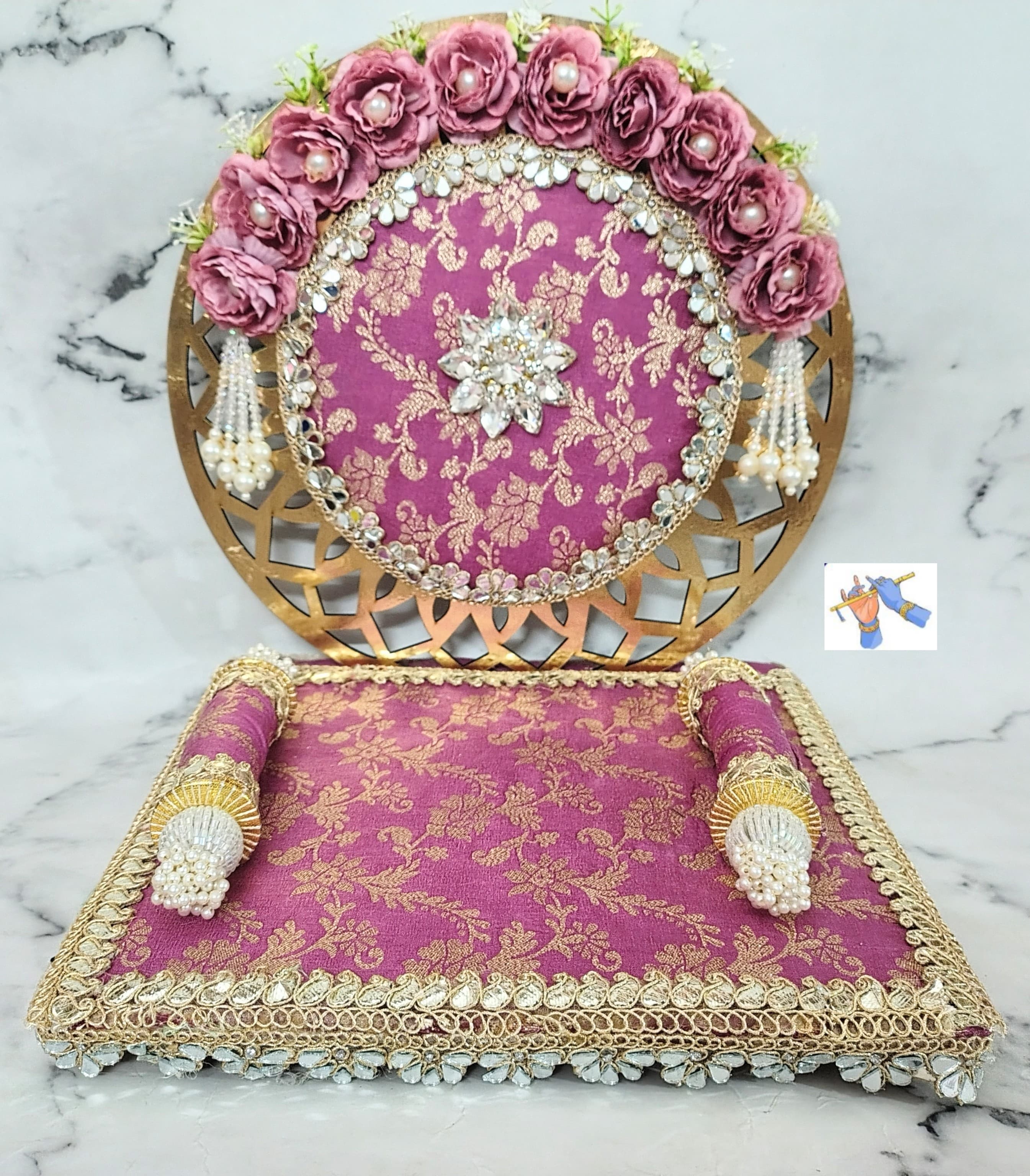 wooden Foldable singhasan for your Mandir Ganpati or laddu gopal